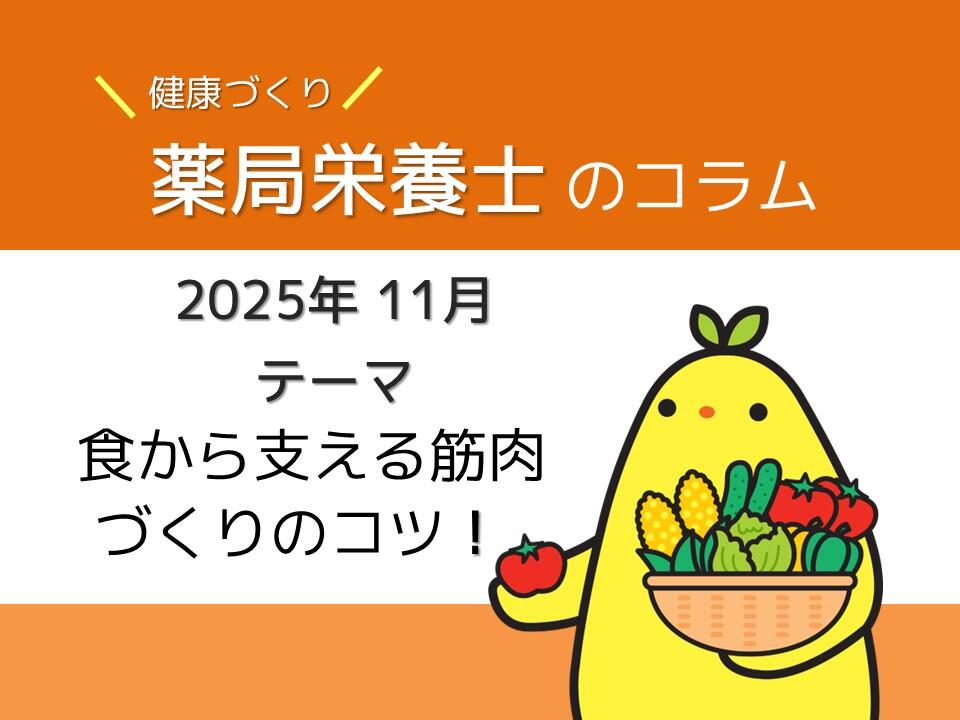 11月健康コラム：食から支える筋肉づくりのコツ