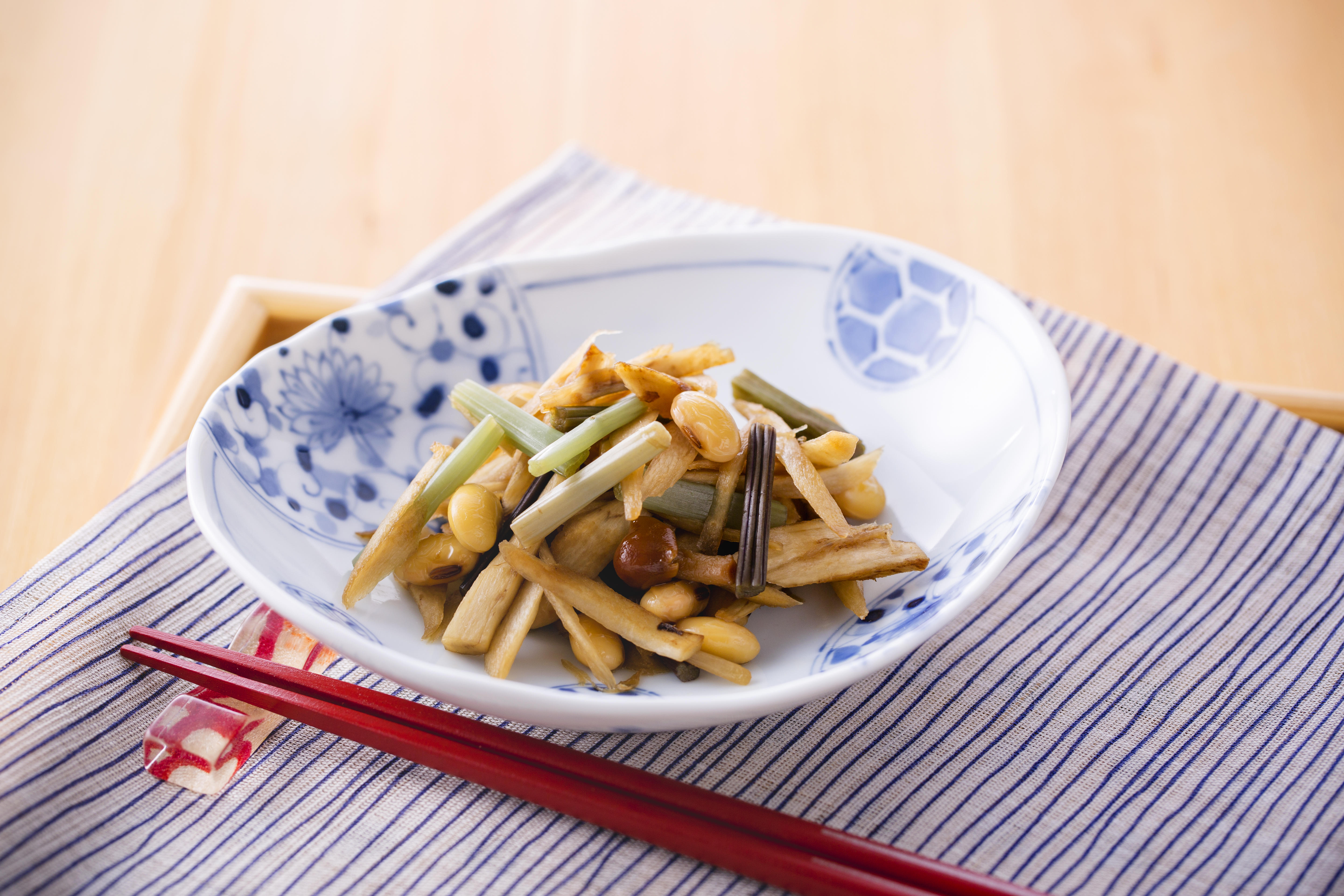 大豆と山菜の煮物