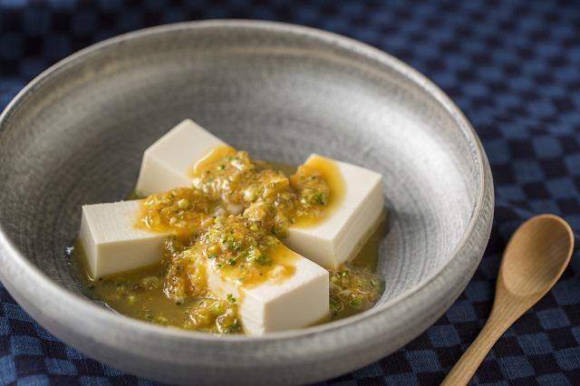 彩り野菜のあんかけ豆腐